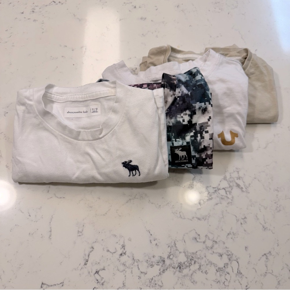<4 Tee Set> 10-12 years Abercrombie true religion long sleeve short sleeve